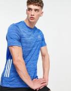adidas - Training - Blå T-shirt med 3 striber og ombre-effekt