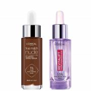 L'Oreal Paris Hyaluronic Acid Revitalift Filler Serum and True Match Tinted Serum Duo (Various Shades) - 10-12 Very Deep