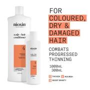 NIOXIN Scalp and Hair Thickening System 4 Conditioner for Coloured Dry and Damaged Hair with Progressed Thinning 300ml