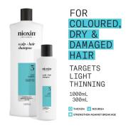 NIOXIN Scalp and Hair Thickening System 3 Shampoo for Coloured Dry and Damaged hair with Light Thinning 300ml