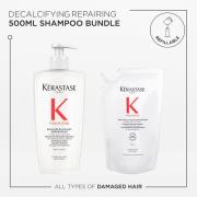 Kérastase Première Refillable Shampoo and Refill Pouch Duo for Damaged Hair with Pure Citric Acid and Glycine 500ml