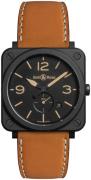 Bell & Ross BRS-HERI-CEM Br S Quartz Sort/Læder