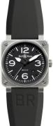 Bell & Ross Herreur BR0392-BL-ST BR 03-92 Sort/Gummi Ø42 mm