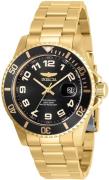Invicta Herreur 30695 Sort/Gul guldtonet stål Ø40 mm