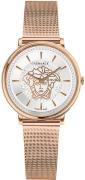 Versace Dameur VE8103019 V Circle Sølvfarvet/Rosaguldtonet stål