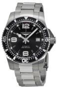 Longines Herreur L3.742.4.56.6 Hydroconquest Sort/Stål Ø41 mm