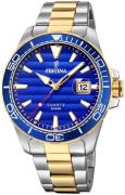 Festina Herreur F20362-4 Prestige Blå/Gul guldtonet stål Ø44.3 mm