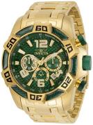 Invicta Herreur 34156 Pro Diver Grøn/Gul guldtonet stål Ø50 mm