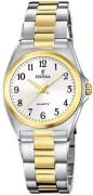 Festina Dameur F20556-1 Classic Hvid/Gul guldtonet stål Ø31 mm