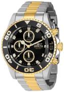 Invicta Herreur 43407 Pro Diver Sort/Guldtonet stål Ø43 mm