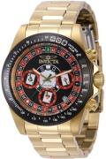 Invicta Herreur 44644 Speedway Sort/Guldtonet stål Ø39 mm