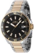 Invicta Herreur 46141 Pro Diver Sort/Gul guldtonet stål Ø45 mm