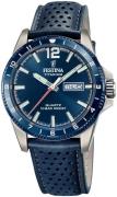 Festina Herreur F20699-2 Titanium Blå/Læder Ø43 mm