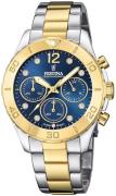 Festina Dameur F20604-3 Boyfriend Blå/Gul guldtonet stål Ø39 mm