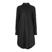 A-SHAPE DRESS LEAK 100084 Sort Skjortekjole