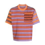 Multifarvet Stribe Print T-Shirt