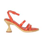 Raffia High Heel Sandaler