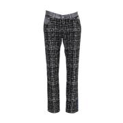 MultiColor Check Tweed Denim Bukser