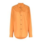Orange Poplin Oversize Shirt