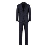 Stribet ulddragt - Slim fit, enkeltbrystet blazer