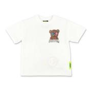 Hvid Bomuld Jersey Teddy Bear T-Shirt