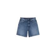 Højtaljede almindelig pasform denim shorts