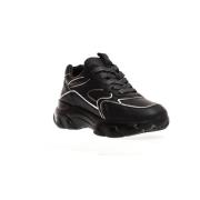 Hyperactive Sort og Sølv Læder Sneakers - Størrelse 35