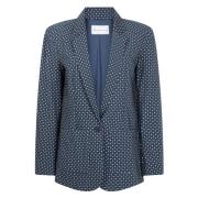 Geometrisk Print Valeta Blazer | Blå