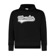 Sort Bomuld Logo Patch Hoodie