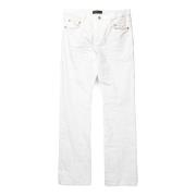 Hvide Jeans med Lilla Detaljer