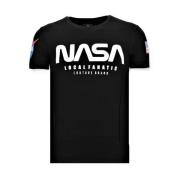 Trykt T-shirt Mænd - NASA amerikansk flag trøje
