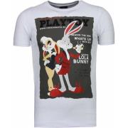 Playtoy Bunny Rhinestone - T Shirt Herre - 5086W