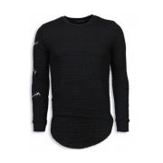 Langskåret Nummereret 3D Sweater - T-7633Z