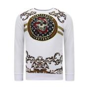 Snake Skull Sweatshirt med Bagtryk - 3674