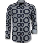 Mænds slim fit mønstret skjorte - Mønstret skjorte - 3011