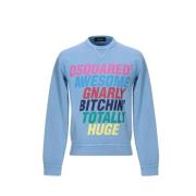 Sky Blue Sweatshirt med DSQUARED2 Logo