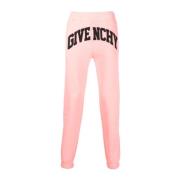 Koral Pink Logo-Broderede Track Pants