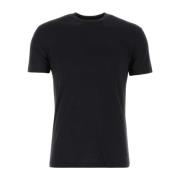 Sort Lyocell Blandings T-Shirt, Moderne Stil