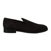 Sorte Blomstrede Brokade Slippers Loafers Sko