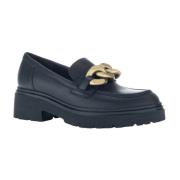 Sort Guld Mat Lukkede Loafers