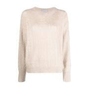 Brun Metallisk Kabelstrik Pullover