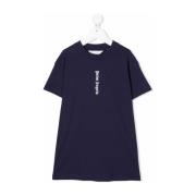 Blå Logo Print T-Shirt Kjole