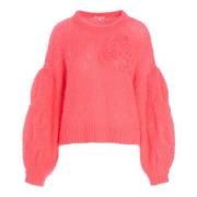 Neon Pink Mohair Blend Sweater
