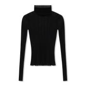 Ribstrikket turtleneck top