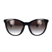 Runde solbriller med elegant og let sort stel