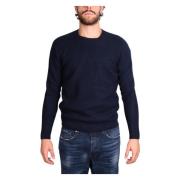 Marineblå Lambswool Crewneck Sweater