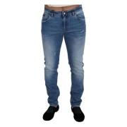 Blå Slim Fit Stretch Denim Jeans