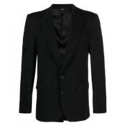 Sort Enkeltbrystet Blazer med Peak Revers