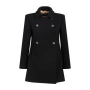 Sort blomstret peacoat