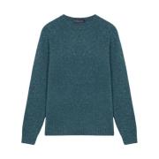 Teal-farvet Uld-Nylon-Alpaca-Blandings Sweater